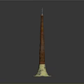 Brown Tower Shaped Candle Holder With Golden Base For Home Decor