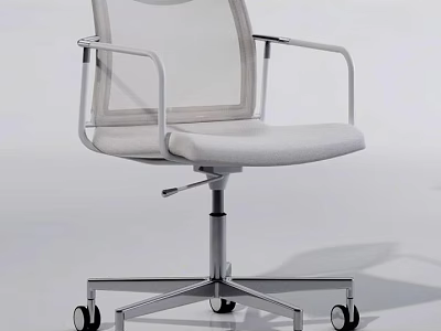 Modern Office Chair With Mesh Back Padded Seat Metal Frame And Swivel Rolling Wheels 3d model