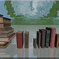 Colorful Stacked And Arranged Books With Various Sizes And Hardcover Details