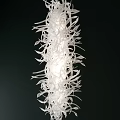 Modern Elegant White Intertwined Leaves Chandelier With Glowing Central Light Source 3d model