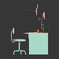 Modern Home Office Desk Setup With Computer Monitor Desk Lamp And Ergonomic Chair