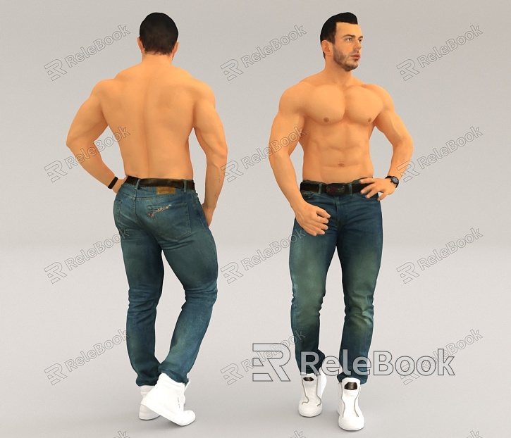 Fitness figure coach man macho man model