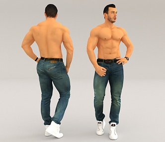 Fitness figure coach man macho man 3d model