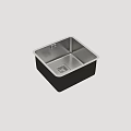 Stainless Steel Kitchen Sink Single Bowl Design With Square Shape And Drain