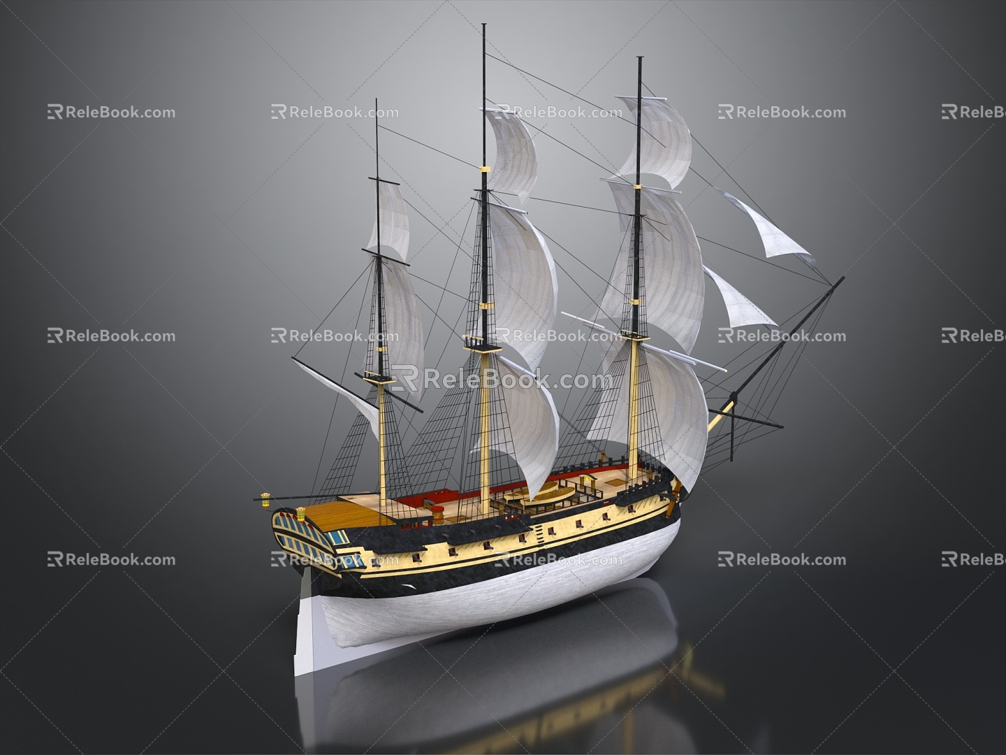 Modern Sailing Cartoon Sailing 3d model