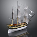 Modern Sailing Cartoon Sailing 3d model