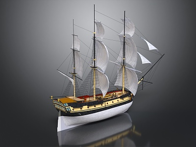 Modern Sailing Cartoon Sailing 3d model