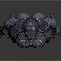Fierce Horned Monster With Muscular Body Sharp Claws 3D Character Design