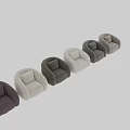 Beige Rounded Leisure Chair With Curved Armrests Plush Cushion And Color Options