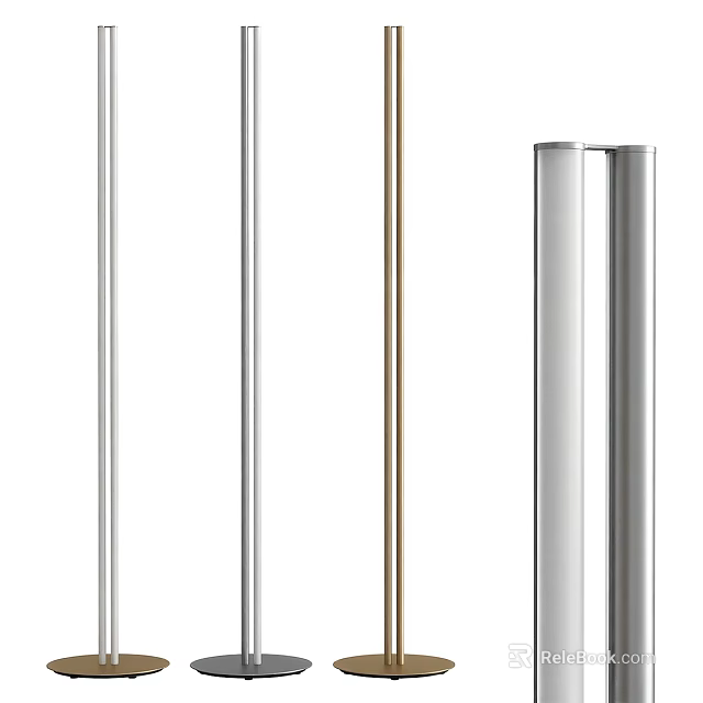 Modern Floor Lamps With Slim Pole Design In Different Color Finishes 3d model 