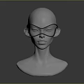 White Mannequin Head Displaying Stylish Black Glasses In Modern Fashion Design