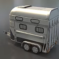 Metallic Silver Utility Trailer Design With Windows And Practical Transport Features 3d model