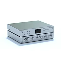 Silver Headphone Audio System Featuring Control Panel Knobs Buttons And Display Screen
