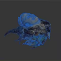 Old Man Face Character Merged With Raven Inspired Mythical Creature Feathers Claws And Green Details