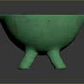 Unique Green Three Legged Bowl Design With Curved Body And Stable Leg Structure