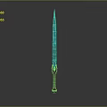 Fantasy Decorative Sword With Blue Glowing Blade And Metallic Hilt