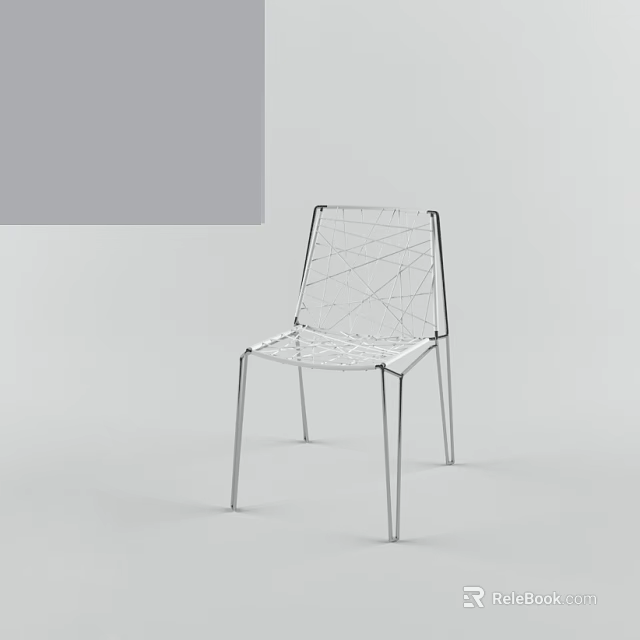 Modern Transparent Office Chair With Mesh Structure And Metal Legs 3d model 