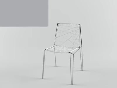 Modern Transparent Office Chair With Mesh Structure And Metal Legs 3d model