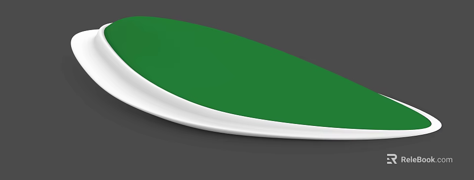 Green And White Modern Landscape Seat With Curved Sleek Design For Outdoor Use 3d model 