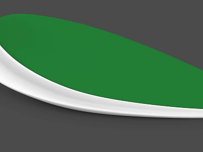 Green And White Modern Landscape Seat With Curved Sleek Design For Outdoor Use 3d model
