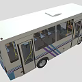 Cartoon bus minibus bus passenger bus shuttle bus low face number low model simple model game sub-era film and television level stylization 3d model