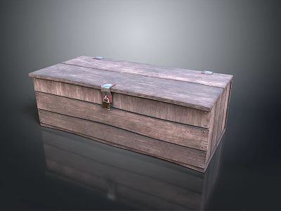 Wooden Storage Chest With Lockable Closure And Natural Wood Texture For Home Organization 3d model