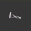 Elegant Silver Hair Tiara Featuring Pink Teardrop Gemstone and Swirl Design