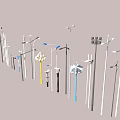 Various Outdoor Lights Including Street Lamps And Decorative Light Poles In Modern Styles