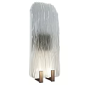 Modern Wavy Glass Wall Lamps With Textured Design And Wooden Base For Home Lighting