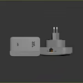 Modern White Electronic Devices Power Adapter and Network Extender with Plug and Interface Design