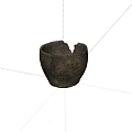 Ancient Broken Clay Pottery Bowl With Cracked Surface And Worn Texture 3d model