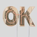 Pink Neon Decorative Light in OK Letter Shape for Modern Home Decoration