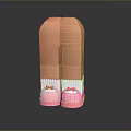 Children's Legs In Pink Shoes With White Trim And Bow Details