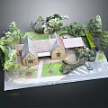 Detached House Exterior With Traditional Architecture Trees Lawn Driveway And Car