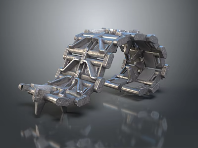 modern tank chain tank wheel track tank track 3d model