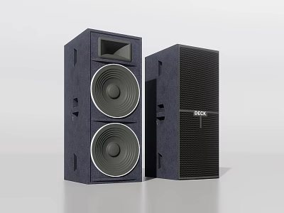 BECK Black Floor Standing Speaker System With Dual Woofer And Modern Design 3d model