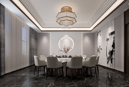 New Chinese Style Room Huizhou Restaurant Room 3d model