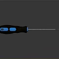 Blue Black Screwdriver With Slip Resistant Handle And Silver Metal Shaft