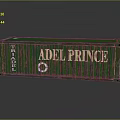 Rusty Green Container With ADEL PRINCE Lettering FRAPDLE And Lifebuoy Symbol