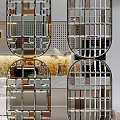 Modern partition glass brick screen partition 3d model