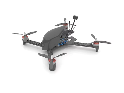 Industrial Drone Equipment Featuring Four Propellers Sturdy Frame And Mounted Camera For Inspection Tasks 3d model