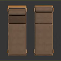 Set of Two Brown Wooden Lounge Chairs With Comfortable Cushioned Seats