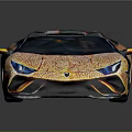 Stylish Orange Convertible Sports Car With Textured Body Black Wheels And Sharp Headlights