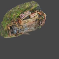 The wreck of a burned-out car 3d model