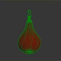 Red Teardrop Shaped Hanging Storage Pouch With Hook For Home Organizing