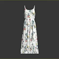 White Floral Print Spaghetti Strap Maxi Dress with Colorful Flower Patterns