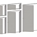 Louver shutter doors and windows 3d model