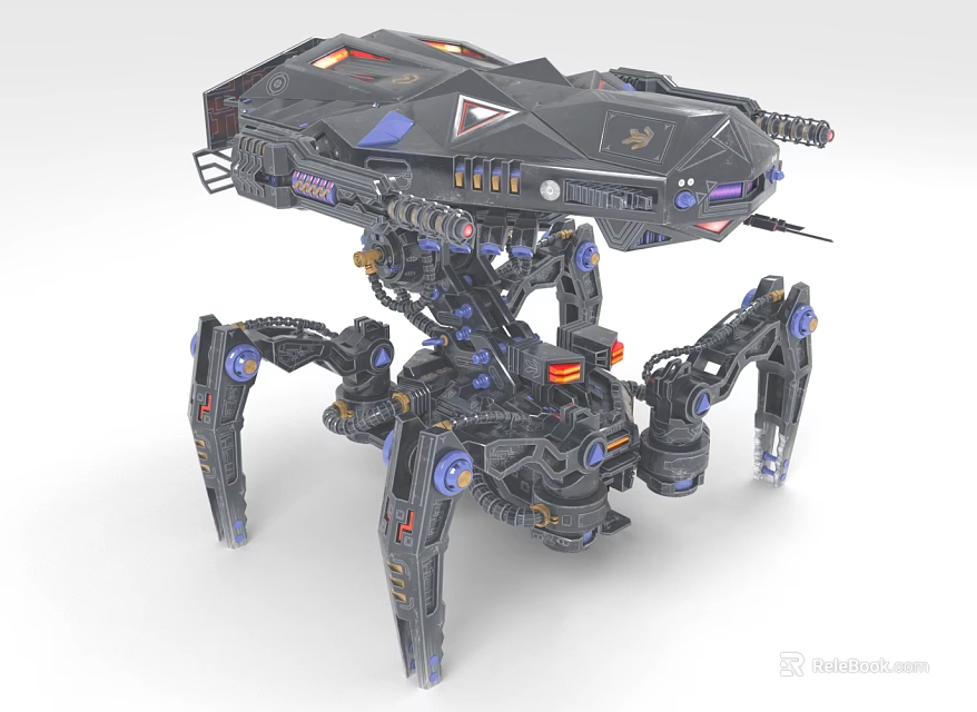 Futuristic Weapon With Mechanical Legs And Sci Fi Design 3d model 