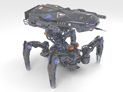 Futuristic Weapon With Mechanical Legs And Sci Fi Design 3d model