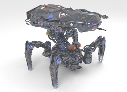 Armed Mecha Sci-Fi Machine Spider Machine Crab 3d model